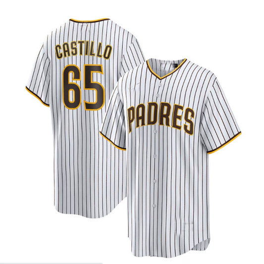 San Diego Padres #65 Jos¨| Castillo Home Replica Player Jersey - White Baseball Jerseys