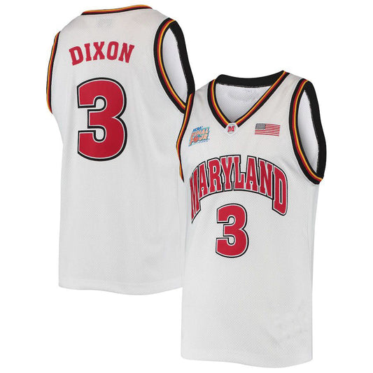 M.Terrapins #3 Juan Dixon Original Retro Brand 2002 Basketball Tournament March Madness Final Four Commemorative Classic Jersey White Stitched American College Jerseys