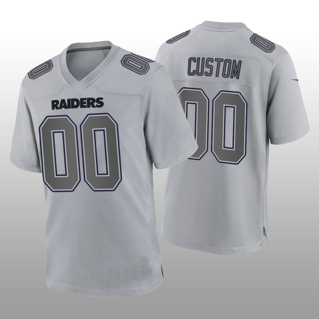 Custom L.Raiders Gray Atmosphere Game Jersey Stitched American Football Jerseys