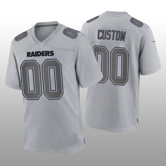 Custom L.Raiders Gray Atmosphere Game Jersey Stitched American Football Jerseys