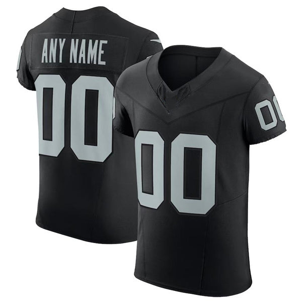 Custom L.Raiders Black Scarlet Vapor F.U.S.E. Elite Jersey Stitched American Football Jerseys