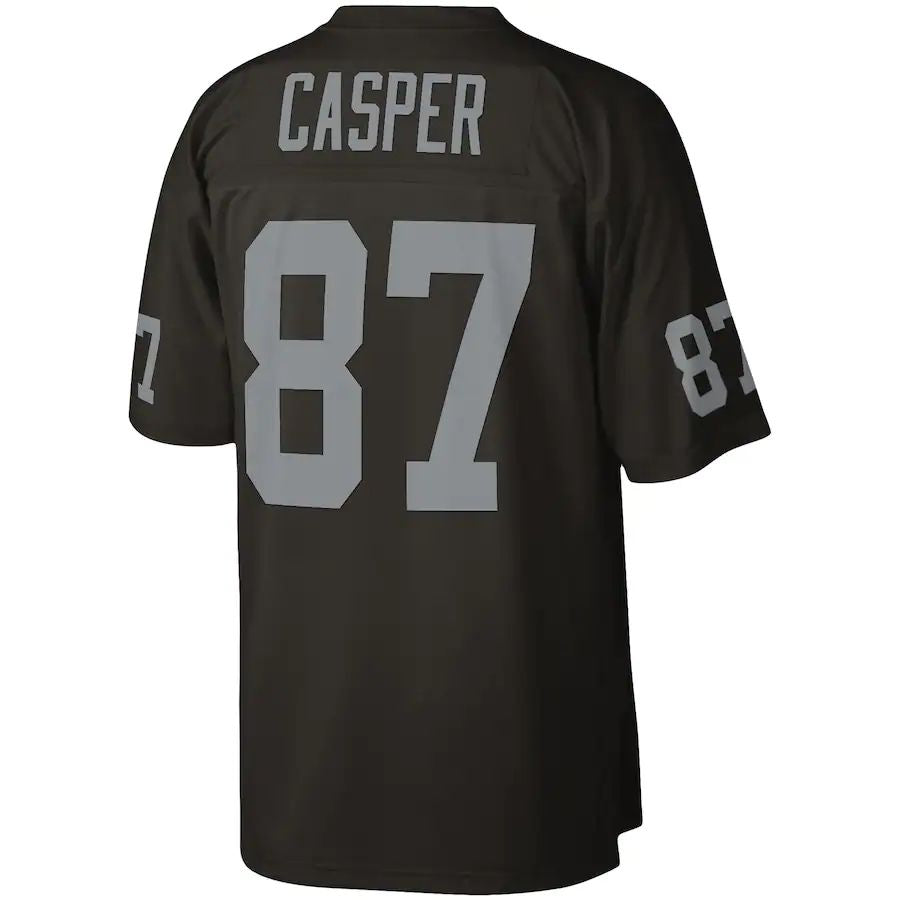 L.Raiders #87 Dave Casper Mitchell & Ness Black 1976 Legacy Replica Jersey Stitched American Football Jerseys