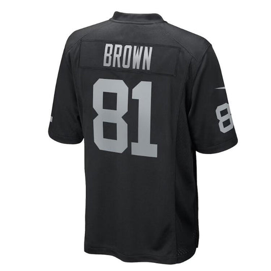 L.Raiders #81 Tim Brown Black Game Retired Player Jersey Stitched American Football Jerseys