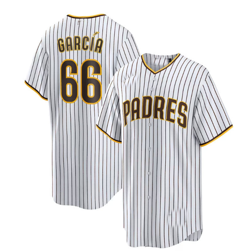 San Diego Padres #66 Luis Garc¨aa Home Replica Player Jersey - White Baseball Jerseys