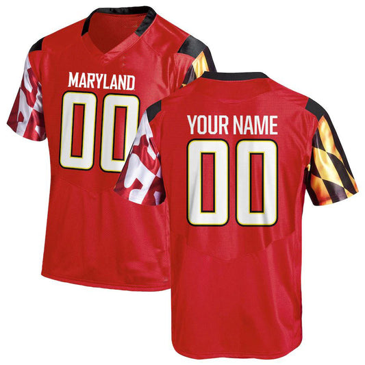Custom M.Terrapins Under Armour Replica Jersey Football Jersey Red American Stitched College Jerseys