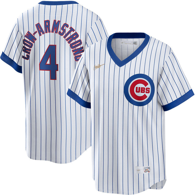 Pete Crow-Armstrong Chicago Cubs 1968 Cooperstown Jersey - White