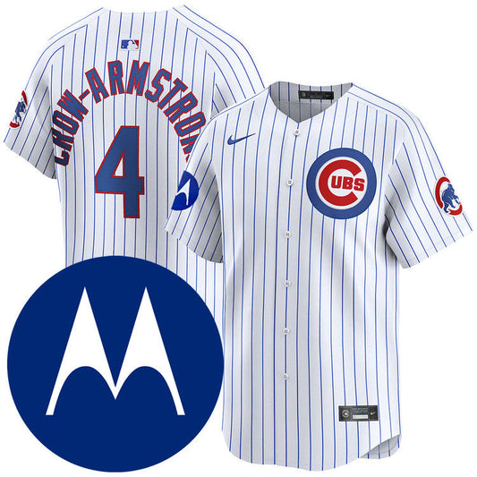 Pete Crow-Armstrong Chicago Cubs Home Limited Motorola Patch Jersey - White