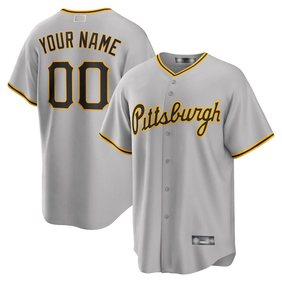 Baseball Jerseys Custom Pittsburgh Pirates Gray Road Custom Replica Jersey
