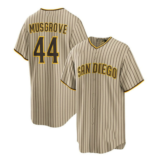 San Diego Padres #44 Joe Musgrove Road Replica Jersey - Brown Baseball Jerseys