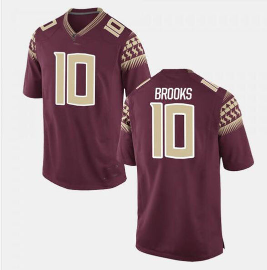 #10 BROOKS F.State Seminoles Game Jersey Garnet Stitched American College Jerseys