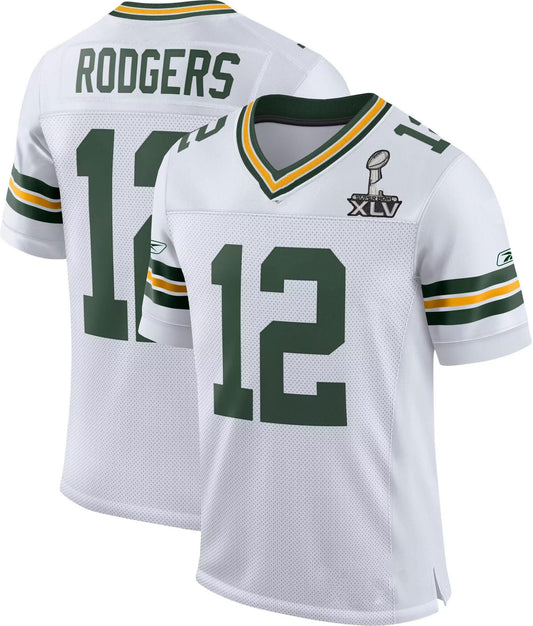 GB.Packers #12 Aaron Rodgers White Legend Jersey Stitched American Football Jerseys