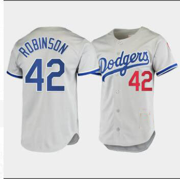 Los Angeles Dodgers #42 Jackie Robinson Gray Mitchell & Ness Authentic 1955 Home Jersey Cray Baseball Jerseys