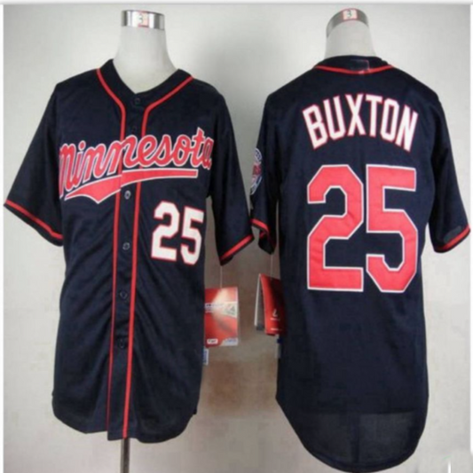 Minnesota Twins #25 Byron Buxton Dark Blue Majestic Baseball Stitched Baseball Jerseys