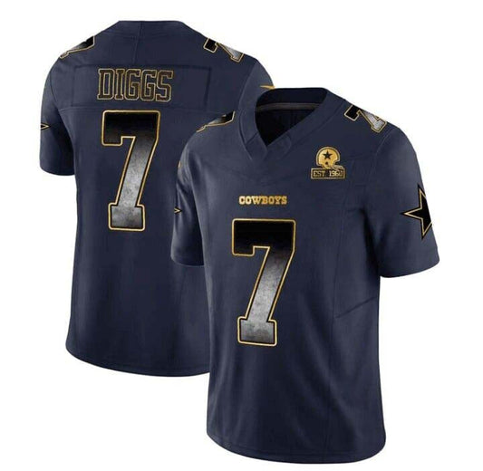 D.Cowboys #7 Trevon Diggs Black Texas Patch Vapor Jersey – All Stitched American Football Jerseys