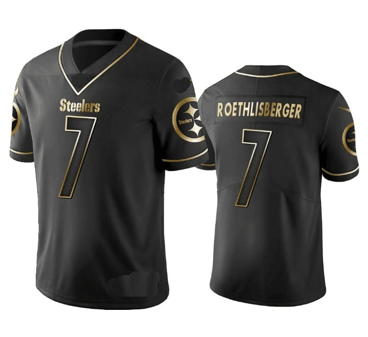 P.Steelers #7 Ben Roethlisberger Black Golden Edition Limited Stitched American Football Jerseys