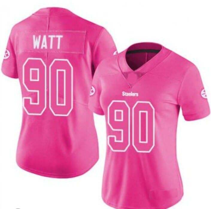 P.Steelers #90 T. J. Watt Limited Pink Rush Fashion Stitched American Football Jerseys