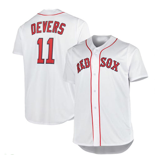Boston Red Sox #11 Rafael Devers Big & Tall Replica Player Jersey - White Baseball Jerseys