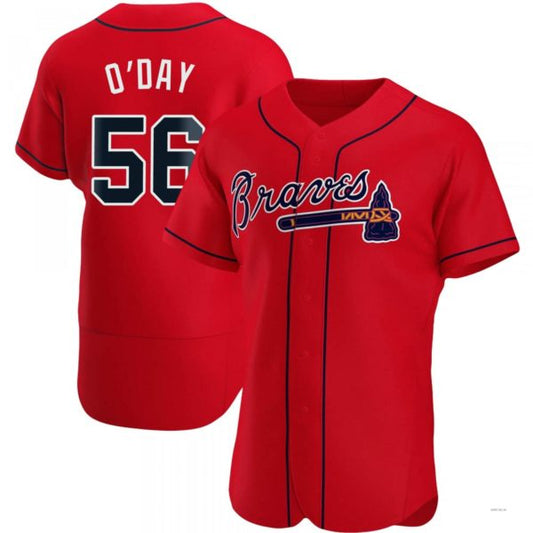 Atlanta Braves #56 Darren O?ˉDay Red Alternate Jersey Stitches Baseball Jerseys