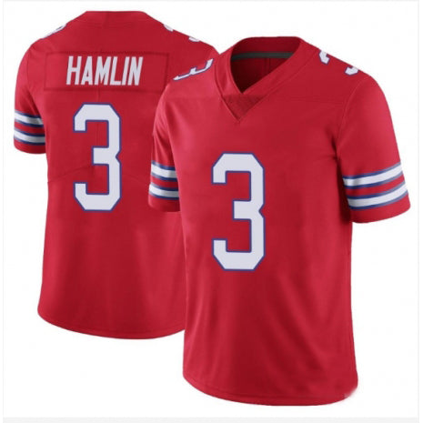 B.Bills #3 Damar Hamlin Red Limited Jersey Stitched American Football Jerseys