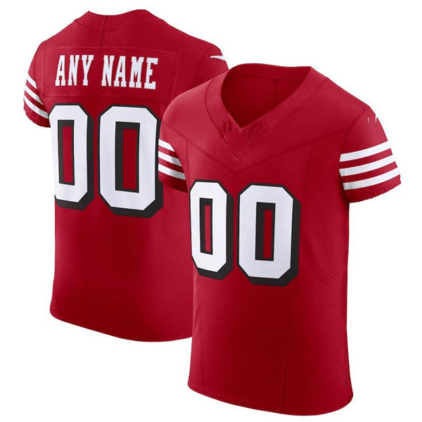 Custom SF.49ers Red Scarlet Vapor F.U.S.E. Elite Jersey Stitched American Football Jerseys