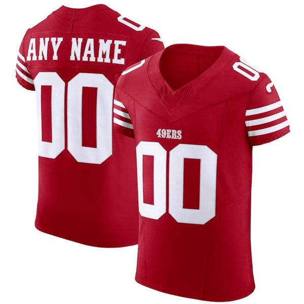Custom SF.49ers Red Scarlet Vapor F.U.S.E. Elite Jersey Stitched American Football Jerseys