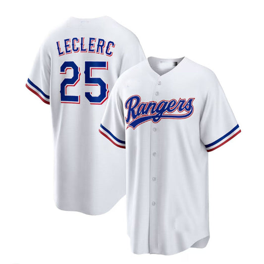 Texas Rangers #25 Jos¨| Leclerc White Home Replica Player Jersey Baseball Jerseys