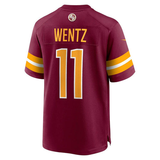 W.Commanders #11 Carson Wentz Burgundy Game Jersey Stitched American Football Jerseys