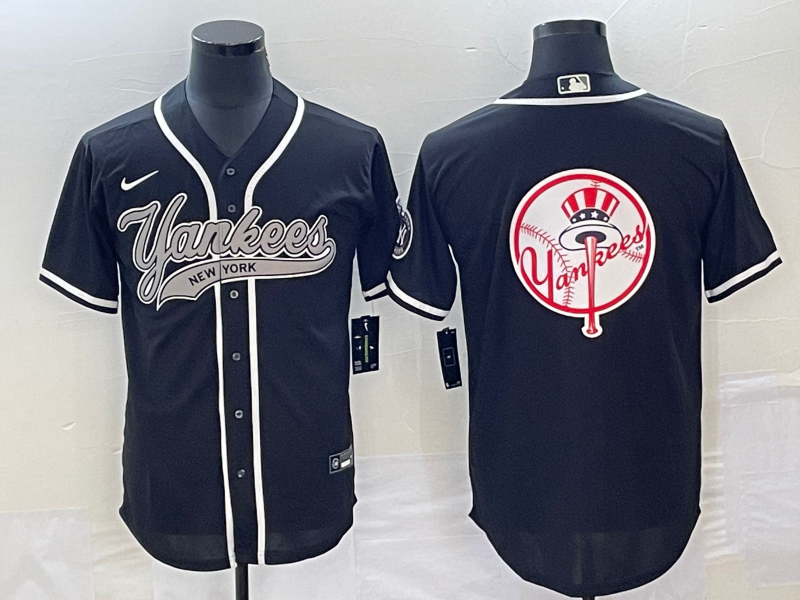 Men's New York Yankees Black Replica Team Jersey1 Joint Edition
