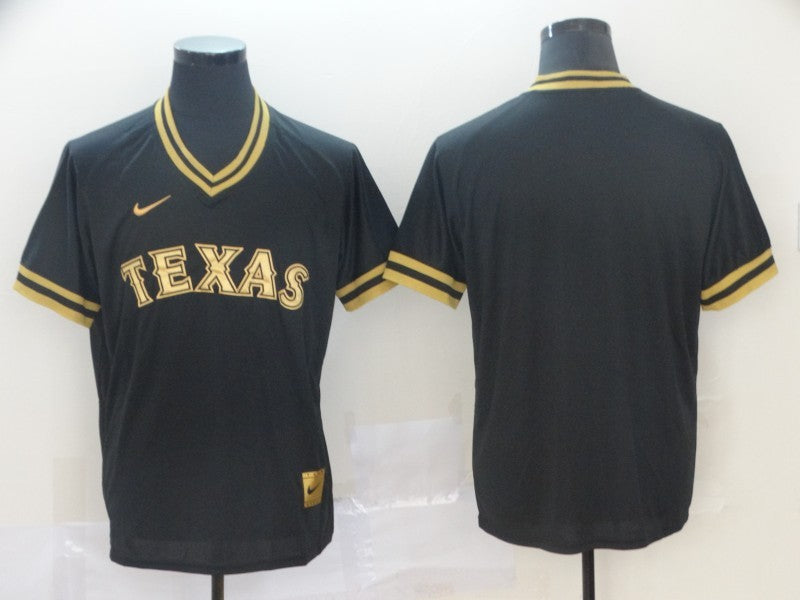 Men's Texas Rangers Black Replica Blank jersey