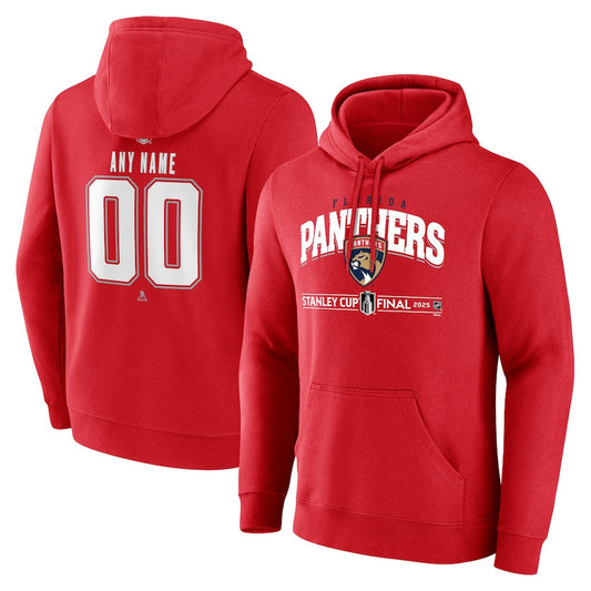 Men's Florida Panthers Red 2025 Stanley Cup Final Custom Pullover Hoodie