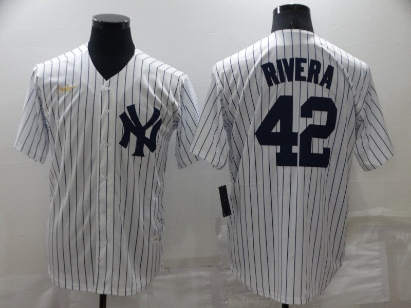 Men's New York Yankees Mariano Rivera #42 White Stitched Jersey1