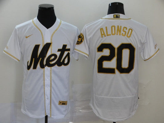 Men's New York Mets Pete Alonso #20 White Authentic Game Jersey1