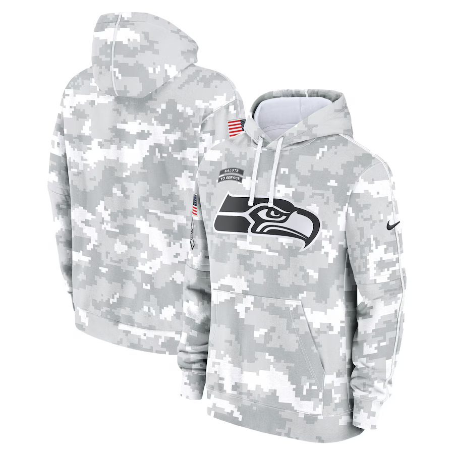 Men's Seattle Seahawks Arctic Camo 2024 Salute to Service Club Fleece Pullover Hoodie1