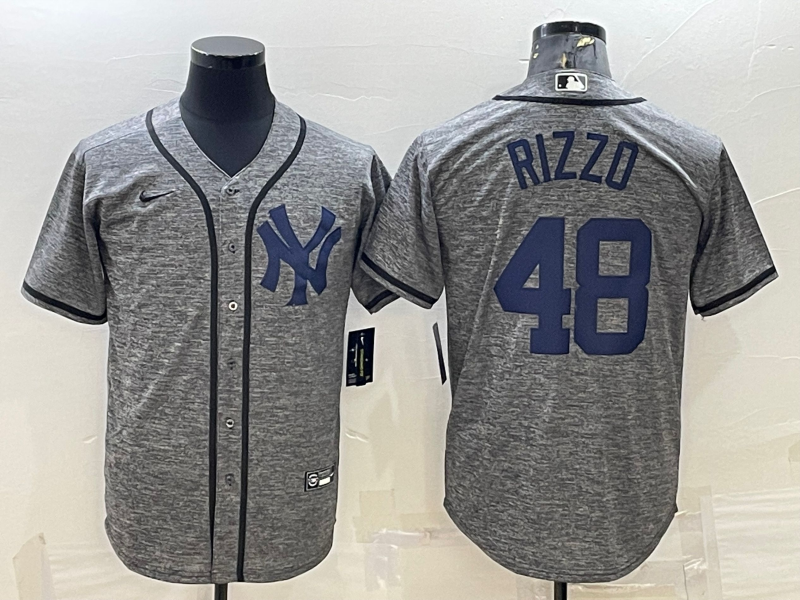 Men's New York Yankees Anthony Rizzo #48 Gray Replica Player Jersey1