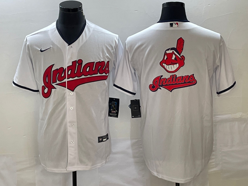 Men's Cleveland Guardians White Home Replica Team Jersey1