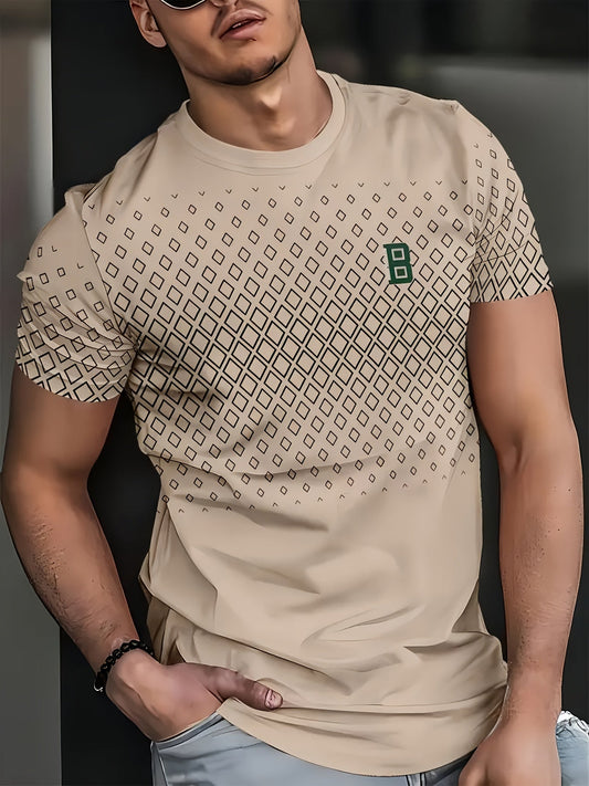 Men's Plus Size 3D Geometric Print T-Shirt