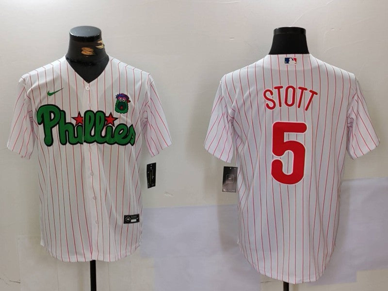 Men's Philadelphia Phillies Bryson Stott #5 White Limited Player Jersey1