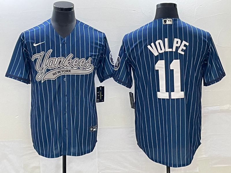Men's New York Yankees Anthony Volpe #11 Blue Player Jersey1 Joint Edition