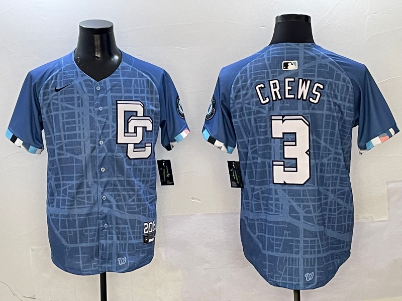 Men's Washington Nationals Dylan Crews #3 Blue 2025 City Connect Limited Player Jersey1