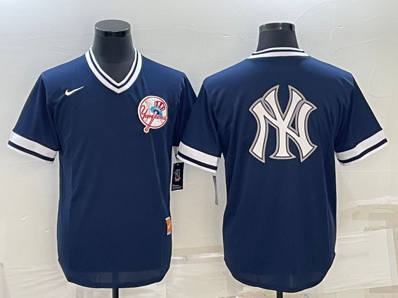 Men's New York Yankees Navy Cooperstown Collection Player Jersey1