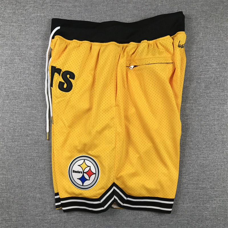 Men's Pittsburgh Steelers Yellow Pocket Shorts1