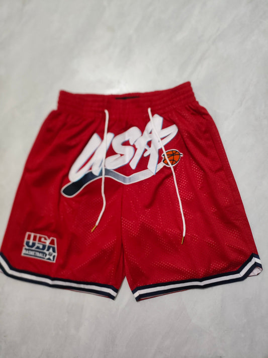 JUST DON USA TEAM Olympic Red Pocket Shorts