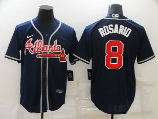 Men's Atlanta Braves Eddie Rosario #8 Navy Replica Jersey1