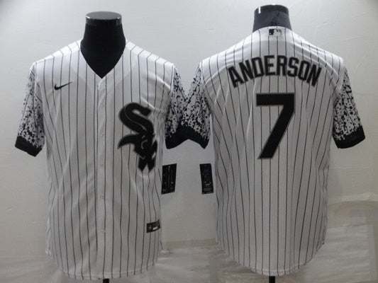Men's Chicago White Sox Tim Anderson #7 White Fashion Stitched Jersey1