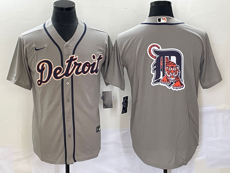 Men's Detroit Tigers Gray Replica Team Jersey1