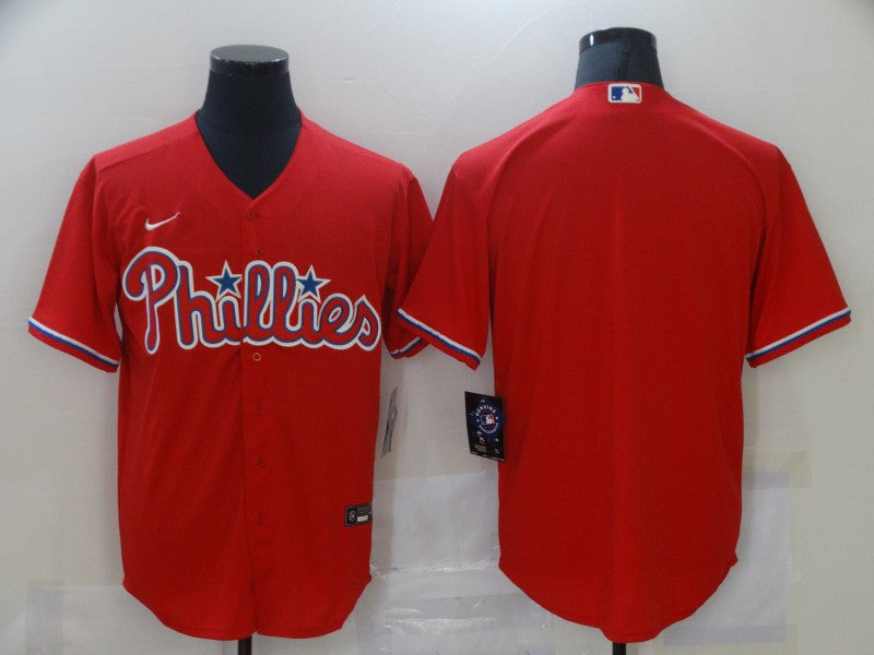 Men's Philadelphia Phillies Red Replica Blank Jersey1
