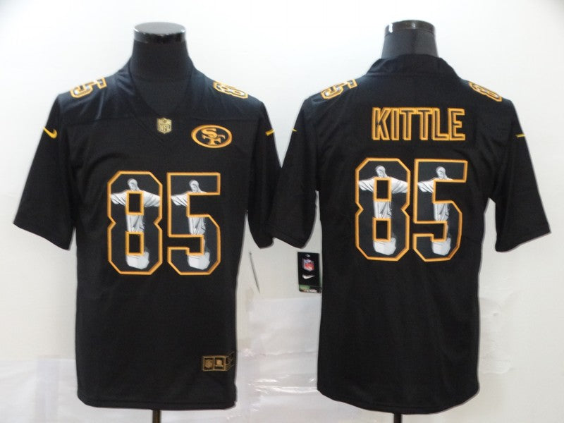 Men's San Francisco 49ers #85 George Kittle Black Authentic Game Jersey1