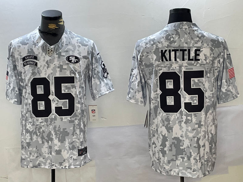 Men's San Francisco 49ers George Kittle #85 Arctic Camo 2024 Salute to Service Limited Jersey1