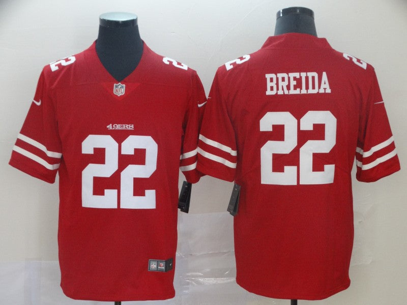 Men's San Francisco 49ers Matt Breida #22 Red Game Jersey1