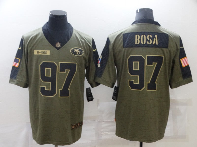 Men's San Francisco 49ers Nick Bosa #97 Brown Player Game Jersey1